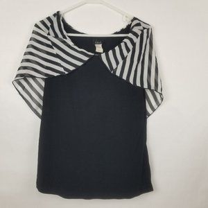 Celly K Blouse Sleeveless with Cover Size L Black and White